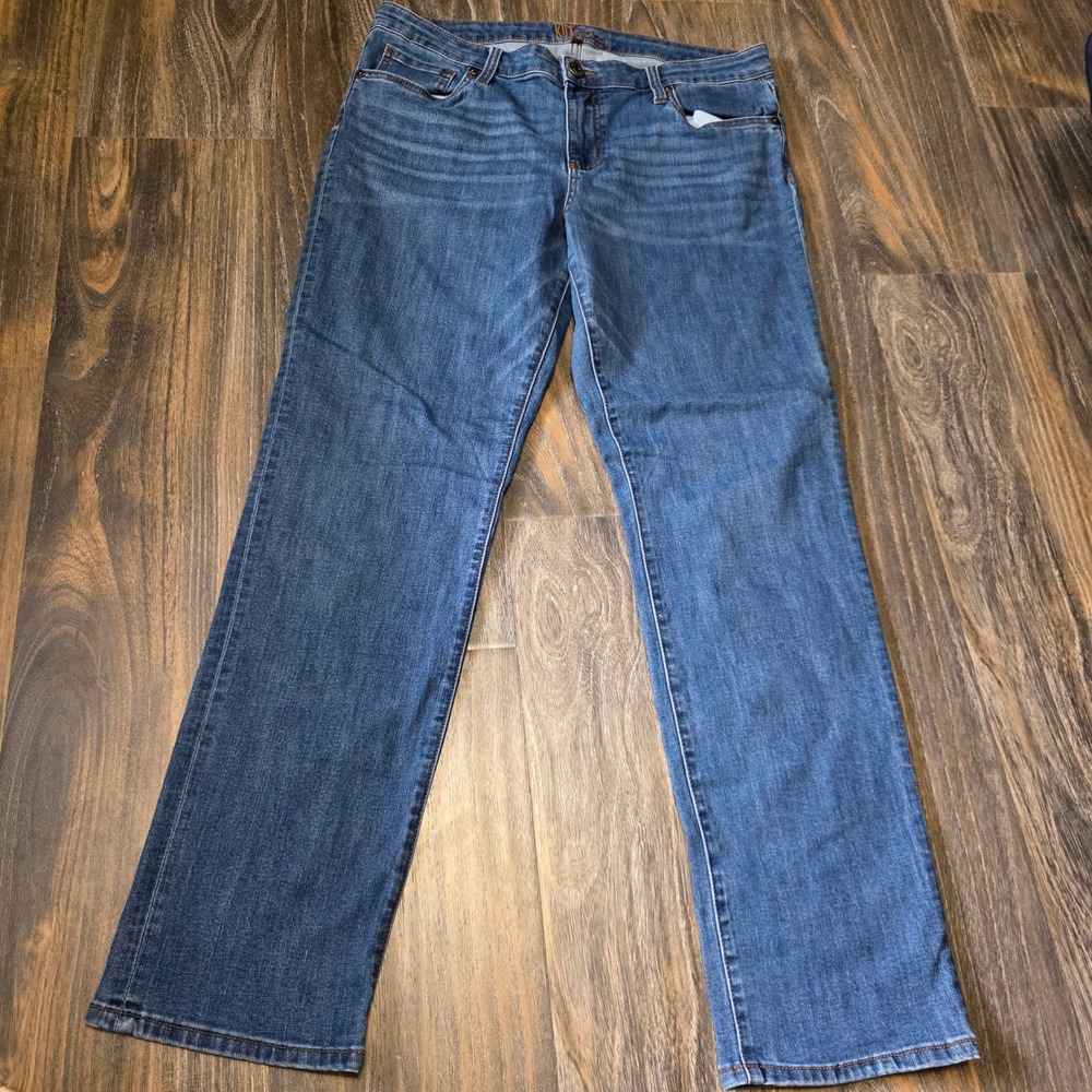 KUT from the Kloth Womens Size 10 Medium Wash Straight Leg Stretch Jeans Blue